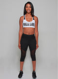 *** CLASSIC COLLECTION **MADE GIRL SIGNATURE TRAINING CAPRI LEGGINGS - BLACK
