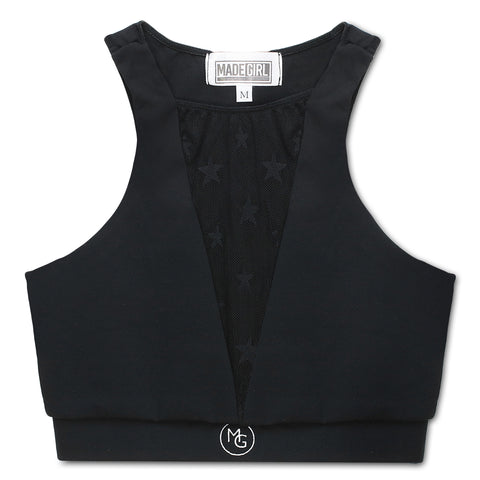 ***ELITE COLLECTION** Limited Edition STAR-PATTERNED MESH INSERT Sports Bra