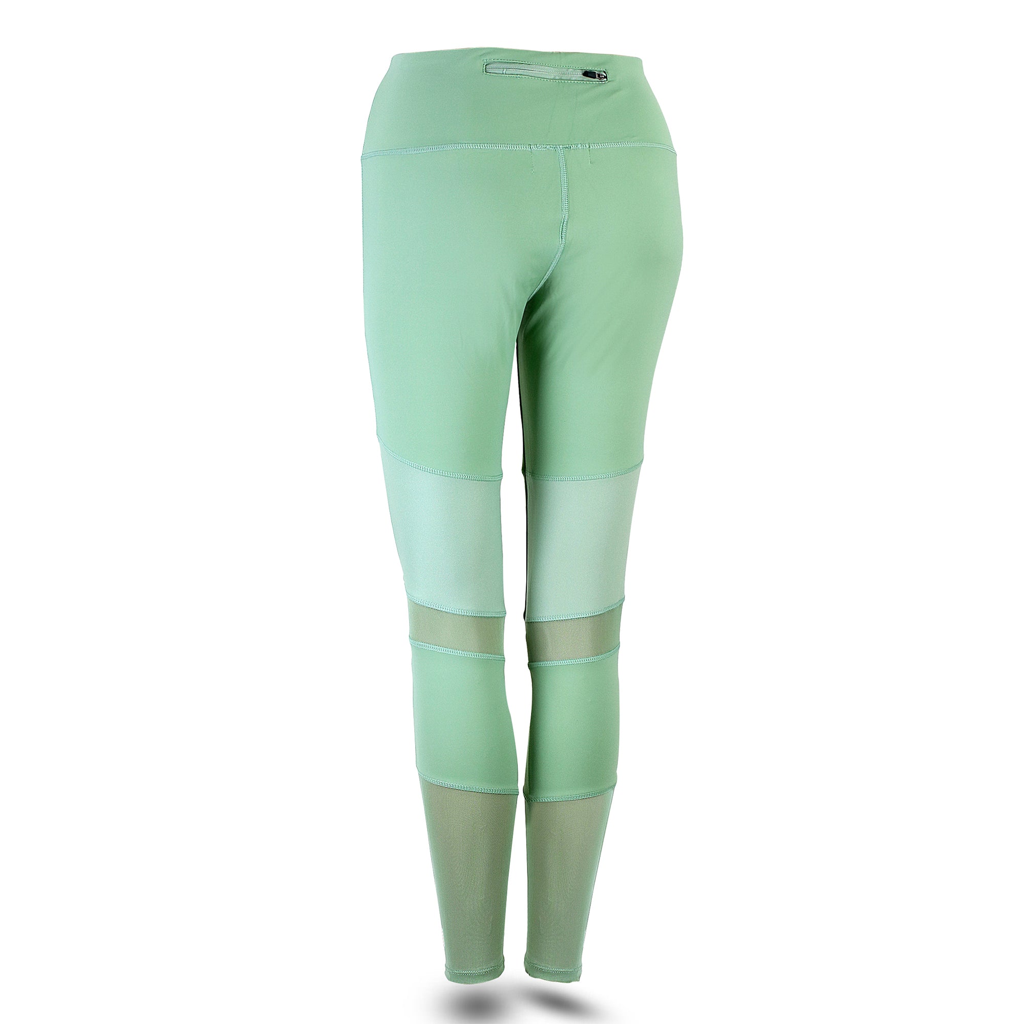 ***ELITE COLLECTION*** On-Trend Sage Leggings with "Leather-Look" and Mesh Inserts